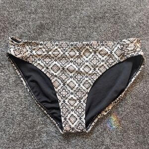 Jantzen High-Waist Bikini Bottoms in Black and Beige Mosaic